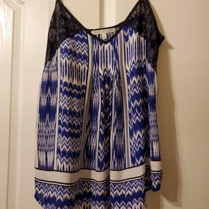 #378 Daniel Rainn Blue/Black/White w/Lace Tank